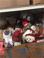 BOX OF HOLIDAY FIGURES W/ DEPT 56 SNOWMAN