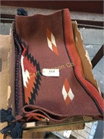 HEAVYWEIGHT WOOL INDIAN BLANKET (29" X 61")