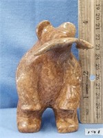 4" standing soapstone bear done by Willy Wilson