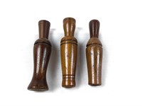 Three Larger Vintage Wooden Calls