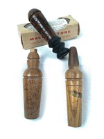 Three Vintage Wooden Calls