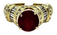 18kt Gold 5.45 ct Ruby & Diamond Ring