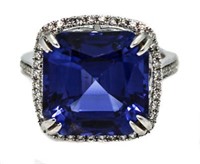 14kt Gold 12.62 ct. Sapphire & Diamond Ring