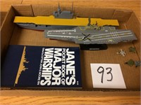 2 TOY MODEL SHIPS & WARSHIP BOOK