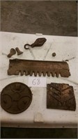 CAST IRON STOVE PARTS & PULLEY