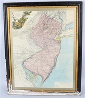 1778 PROVINCE of NEW JERSEY FRAMED MAP