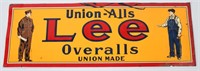 LEE OVERALLS EMBOSSED TIN ADVERTISING SIGN