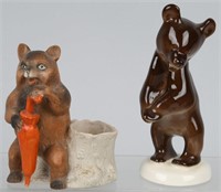 VINTAGE GERMAN BEAR TOOTHPICK HOLDER & FIGURE