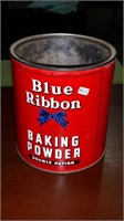 BLUE RIBBON BAKING POWDER TIN