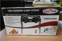 GAS ONE 2 BURNER CAMP STOVE (NEW)