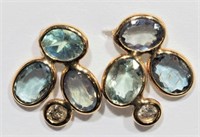 14kt Gold Alexandrite and Diamond Earrings
