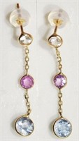 14kt Gold Multicoloured Sapphire (2.10ct) Earrings