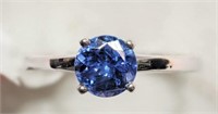 10kt Wt Gold Tanzanite (0.95ct) Solitaire Ring