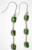 14kt Gold 6 Chrome Diopside (5.30ct) Drop Earrings