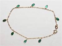 10kt Gold 8 Emerald (1.85ct) Link Bracelet