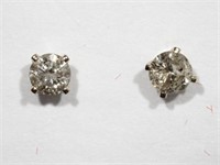 14kt Wt Gold Lt Brown Diamond (0.22ct) Earrings