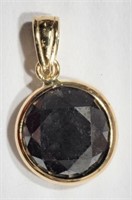 14kt Gold Black Diamond (4.40ct) Solitaire Pendant