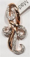14kt Rose & White Gold 20 Diamond Pendant Enhancer
