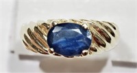 10kt Gold Blue Sapphire (1.35ct) Solitaire Ring