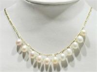 10kt Gold High Luster Freshwater Pearl Necklace