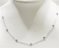 14kt White Gold Blue Diamond (0.88ct) Necklace