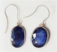 14kt White Gold Blue Sapphire (15.60ct) Earrings