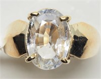 10kt Gold Large White Sapphire (2.70ct) Ring