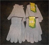 4 New Leather Work Gloves(2 insulated, 2 not)Large