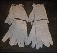 4 Pair of Leather Work Gloves, non insulated