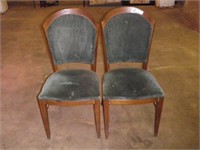 2 Green Felt Chairs