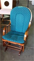 WOODEN GLIDER ROCKING CHAIR WITH CUSHION
