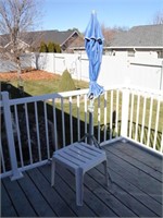 Umbrella w/ Self Standing Stand & Deck Side Table