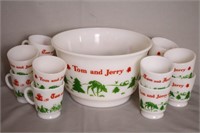 "Tom & Jerry" Punch Bowl & (12) Cups