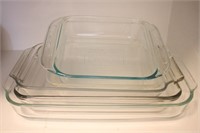 (5) Clear Glass Oven Safe Baking Dishes