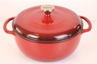 LODGE Enameled Cast Iron Red Dutch Oven