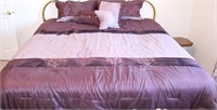 King Size Plum Color Bedspread, Pillows, Skirt