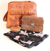 AVELAR'S Tooled Leather Handbag, Leather Clutch