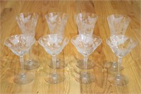Butterfly Etched Stemware Glasses