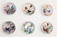 (6) First Collector's Numbered Butterfly Plates