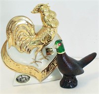 EZRA BROOKS 24K Hand Decorated ROOSTER Decanter