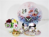 Radnor Staffordshire Bowl & Glass Flowers...