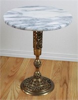 Brass & Marble Small Side Table