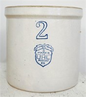 2-Gallon Crock Made by UHL Pottery C. No. 2