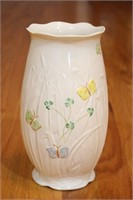 BELEEK Porcelain Butterfly's & Shamrocks Vase