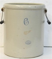 Red Wing No. 6 Stoneware Crock w/ Wood Handles