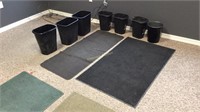 Entry mats and wastebaskets