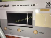 WHIRLPOOL $349 RETAIL 1,9 CU FT MICROWAVE HOOD