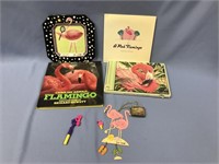 Flamingo plate, flamingo guest book, book of photo