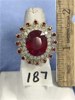 14kt ladies gold and ruby ring, ruby is 13.51cts,