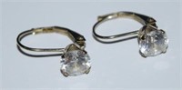 10kt Gold Earrings w/ White Stones